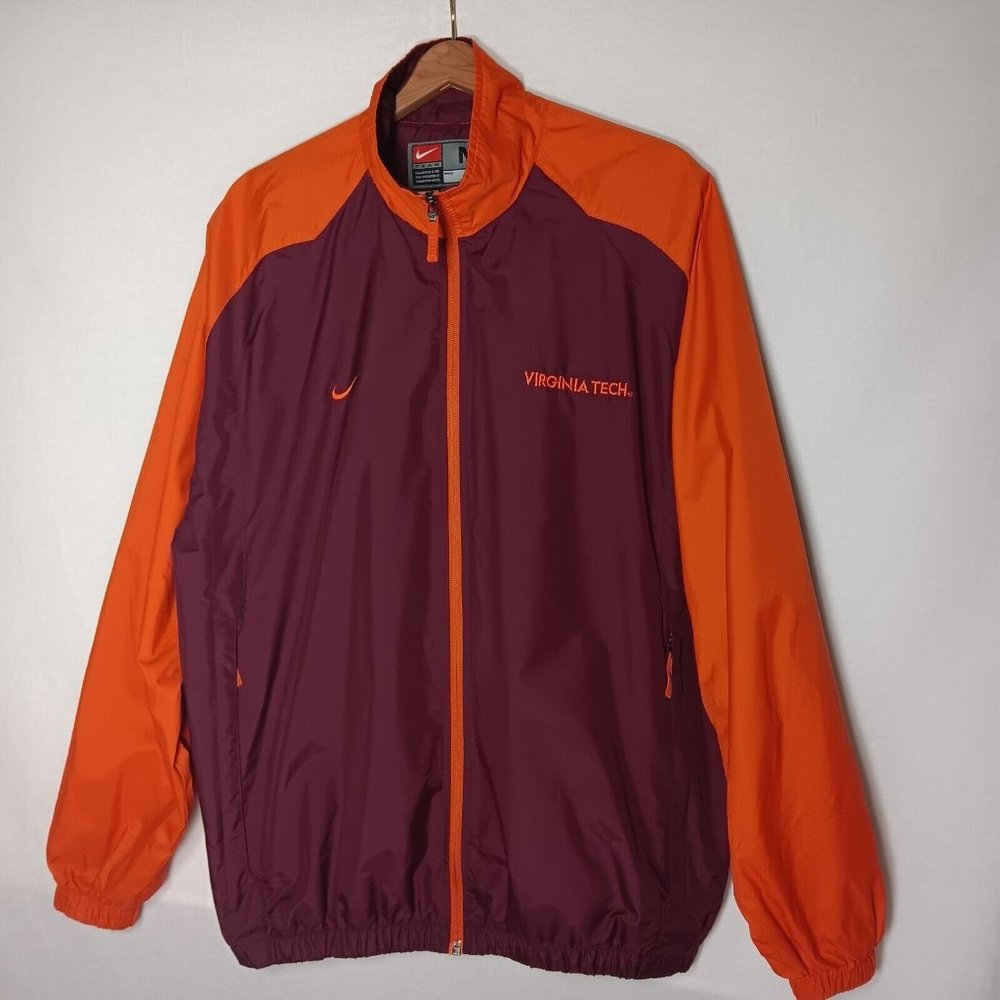 Virginia Tech Jacket Team Apparel Nike M Full Zip Athletic Maroon Orange Hokies